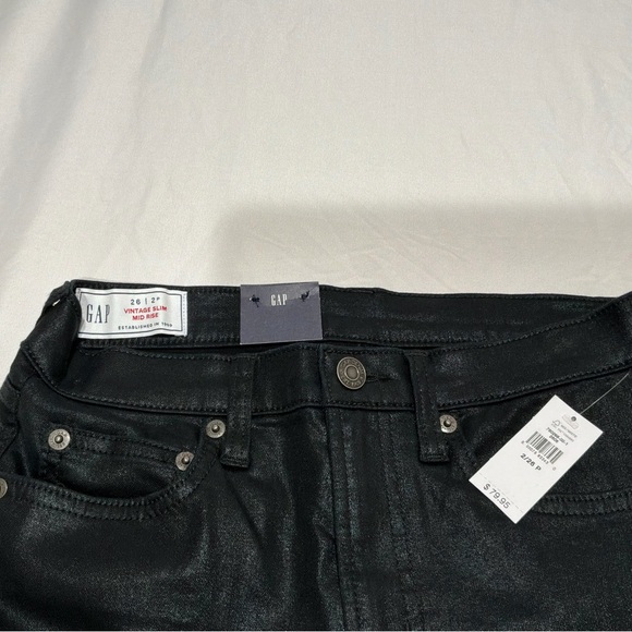 Gap Cheeky Straight High Rise Jeans Womens 2 26 Sky Gray Raw Hem Ankle Crop 90s - Picture 5 of 7